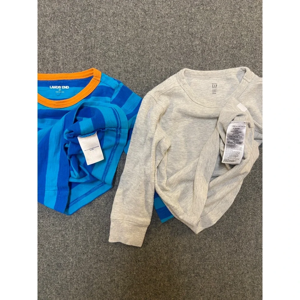 OshKosh Gap Lands End Boys 2T 24M Shirt Bundle 6pc Plaid Flannel Long Sleeve Tee
